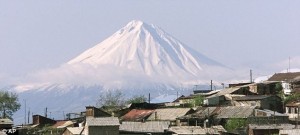 The snow-capped peak of Mt. Ararat. The discovery is said to have been made 12,000ft up the mountain which lies in eastern Turkey.