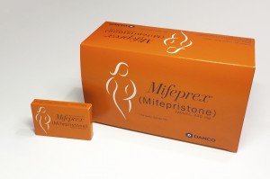 This March 2016 photo provided by Danco Laboratories shows boxes for the company's drug mifepristone, branded as "Mifeprex." On Wednesday, Feb. 22, 2017, a group of doctors and public health experts urged an end to tough federal restrictions on the so-called abortion pill _ now dispensed only in clinics, hospitals and doctors' offices _ saying it should be made available by prescription in pharmacies across the U.S. (Danco Laboratories via AP)