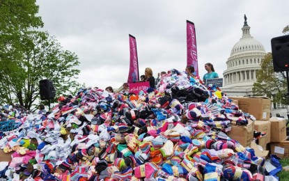 Pro-life groups deliver 200,000 baby socks to U.S. Capitol