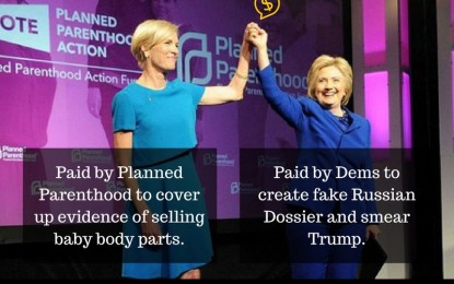 Planned Parenthood paid Fusion GPS to discredit undercover videos which showed illegal selling of baby parts?