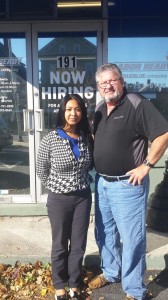 Artie Russo and MeaLea Seth, Staffing Recruiter, working together to put people to work