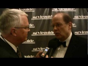  Dan Wooding interviewing Dr. Ted Baehr at a previous Movieguide® Gala