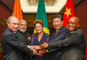 Chinese President Xi Jinping, Russian President Vladimir Putin, Indian Prime Minister Narendra Modi, South African President Jacob Zuma and Brazilian President Dilma Rousseff met in Brisbane, Australia