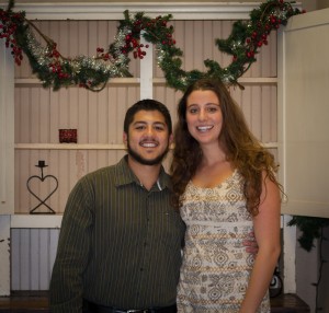 Chris and Elise Zajac at a recent Thanksgiving dinner event held for families in the community.