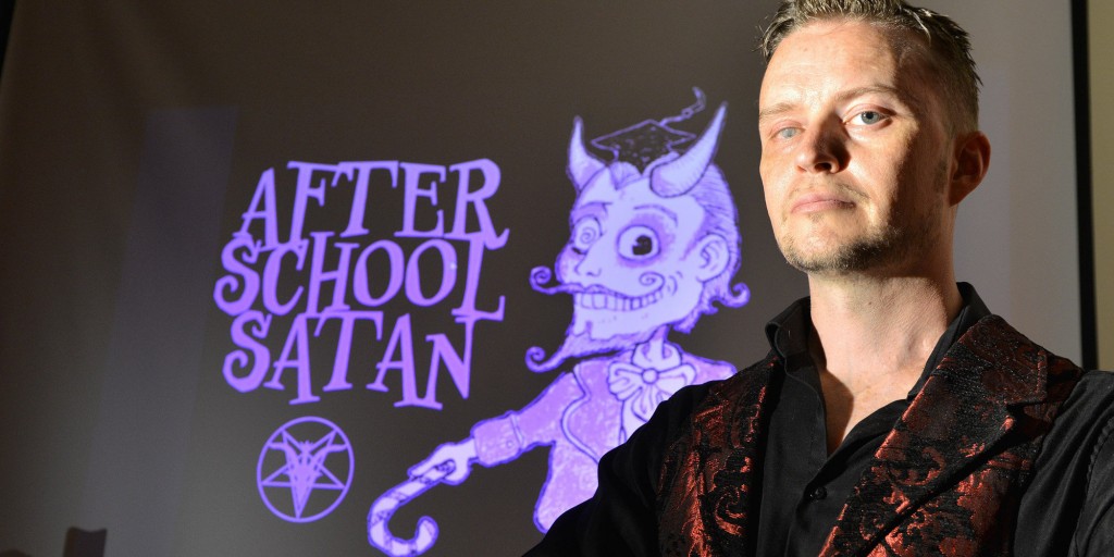 SALEM, MA - JULY 25: Lucien Greaves, is spokesman for The Satanic Temple, a group of political activists who identify themselves as a religious sect, are seeking to establish After-School Satan clubs as a counterpart to fundamentalist Christian Good News Clubs, which they see as the Religious Right to infiltrate  public education, and erode the separation of church and state. (Photo by Josh Reynolds for The Washington Post via Getty Images)