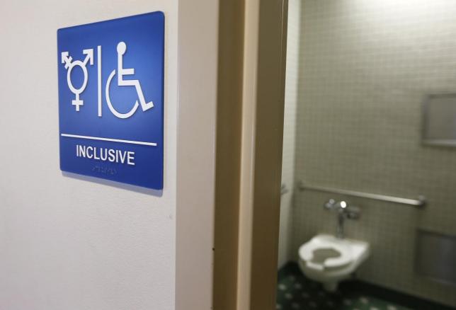A gender-neutral bathroom is seen at the University of California, Irvine in Irvine, California, in this file photo taken September 30, 2014. REUTERS/Lucy Nicholson