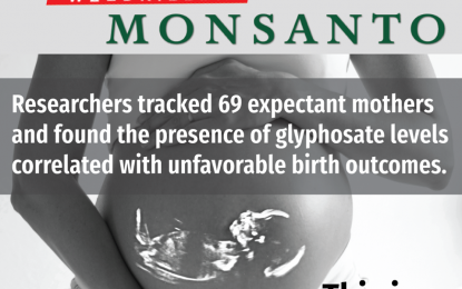 Glyphosate warning: Unfavorable birth outcomes for moms exposed to Roundup