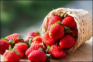 Strawberries contaminated with pesticides