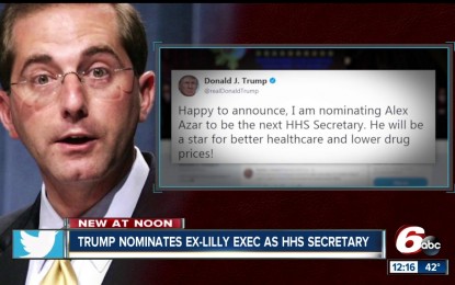 President Trump Nominates Big Pharma Pro-Vaccine Exec as Secretary of the Health and Human Services