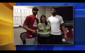 NBA Twin Brothers with thier mother