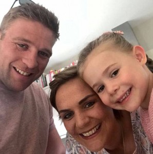 Caption: Tiffany Youngs, 32, pictured with her daughter Maisie and husband Tom, says he cancer has disappeared after a year of alternative therapies including fasting and cannabis oil Caption: om Youngs' wife was preparing him for life without her and was about to hire a nanny to help him when she was gone